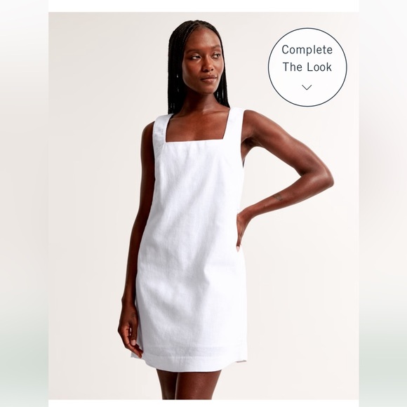 Linen-Blend Shift Mini Dress - Picture 1 of 4